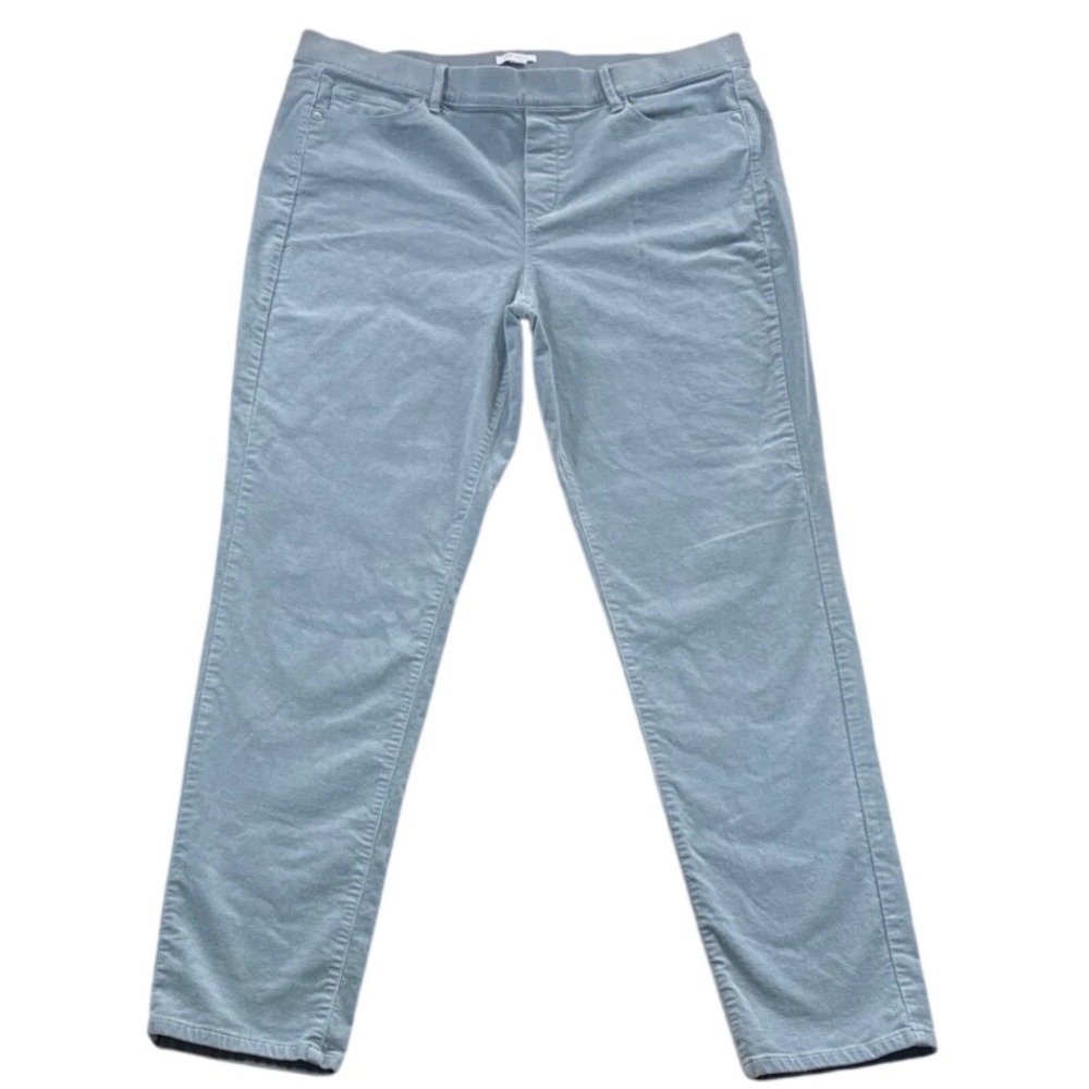 J. Jill Corduroy Pants Womens L Light Blue Excellent Pull On Straight Leg Soft